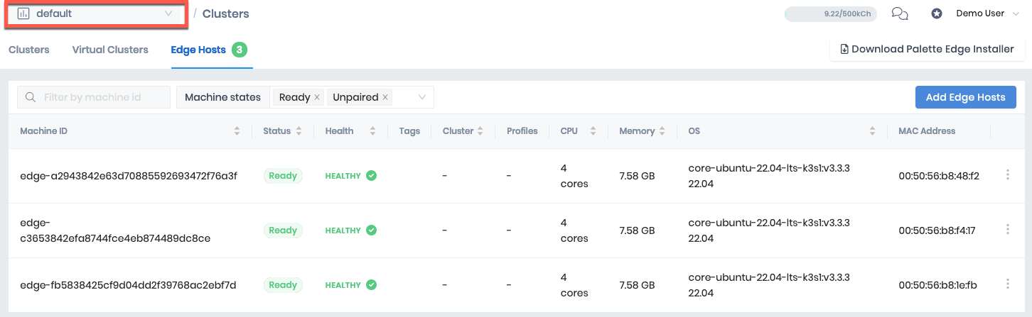 Registered Nodes